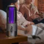 Solar Powered & USB Rechargeable Mosquito Lamp With Adjustable 2/4/6H Timer Folding Hanging Ring Warm Light & Mosquito-Killing 2 Modes Outdoor Indoor Use