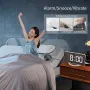 LED Mirror Digital Alarm Clock USB Rechageable Auto Light Sensitive With Alarm Vibrator 2 Alarm Mode