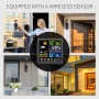 AGSIVO Wireless Touch Screen Digital Weather Station Alarm Clock Indoor Outdoor Thermometer Humidity Display With Atomic Clock / Forecast Station / Calendar / 12/24H / Snooze / USB Charger