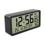 Grande sveglia digitale LCD con ampio display, termometro, igrometro e luce notturna, funzionamento a batteria, design con angoli arrotondati per casa, ufficio, camera da letto