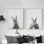 Cute Rabbit Canvas Wall Art Poster Animal Print Paintings Baby Nursery Room 