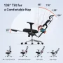 [PRO VERSION] NEWTRAL Ergonomic Office Chair with Footrest High Back Desk Chair with Unique Adjustable Lumbar Support, Backrest, Seat Depth Adjustment, Tilt Function, 4D Armrest Recliner Chair for Home Office