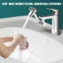 1440° Rotatable Scalable Metal Faucet Aerator Bathroom Tap Splash-proof Bubbler Faucet Filter Nozzle Tap Saving Water Extender