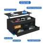 Versatile Lift Top Coffee Table with LED Lights High Gloss Surface Storage Compartment Drawers Adjustable Height P2 Grade Particle Board Strong 220 lbs Capacity Ideal for Living Room Office Bedroom
