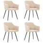 Dining Chairs 4 pcs Cream Fabric