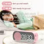 Multifunctional LED Mirror Digital Alarm Clock with Wireless bluetooth Speaker High-Definition Display Superior Sound Quality bluetooth 5.0 Connectivity Ideal Desk Decor for Home and Office
