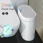 12L Slim Smart Sensor Trash Can Dual Mode Auto-Kick Sensor Home Sensing Automatic Trash Can Bathroom Side Seam Large Capacity Trash Can Creative With Lid Trash Can