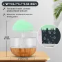 Rain Cloud Humidifier Light Water Drip Aromatherapy Diffuser Humidifier, Raining Cloud Night Light with 7 Color Lights, Essential Oil Diffuser Humidifier Waterfall Lamp, Relaxing Water Drop Sound for Sleep