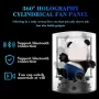 3D Hologram Projector Fan 360 Degree Viewing Angle Cylindrica Screen Advertising Display Machine LED Light Beads WIFI Control