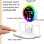 4-Head Table Lamp With RGB Ambient Light & Clock Time Date Display Pen Holder Desk Lamp Reading Light