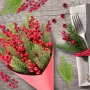 Artificial Christmas Decorative Red Pine Branch Christmas Decoration Artificial Fir Branches Holly Berries Red Berries Branches For Christmas Tree Wreath Gifts Decoration