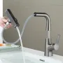 Pull Out Basin Faucet 360° Rotatable 304 Stainless Steel Kitchen Sink Mixer Tap with Pull Out Sprayer Hot And Cold Dual Control