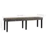 Bench 63\ Black Natural Kubu Rattan and Solid Mango Wood