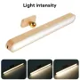 Cordless Mirror Front Light USB LED Night Light Makeup Light Wooden LED Night Light USB Magnetic Mirror Fill Light Touch Wall Lamp Kitchen Cabinet Light Bedside Lamps