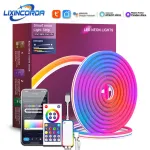 "LIXINCORDA Smart LED RGB Neon Strip Lights" "Bluetooth" spalvų keitimo žibintai LED silikoniniai neoniniai juostiniai žibintai "WiFi+Bluetooth APP" valdymo šviesos juostelės