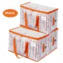 3pcs Extra Large 92L Heavy Duty Clear Moving Bags with Fixed Shoulder Strap Zipper Closure Foldable Water and Stain Resistant Stylish Storage Tote Bag Perfect for Going Out