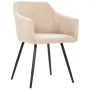 Dining Chairs 4 pcs Cream Fabric