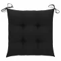 Garden Chairs 2 pcs with Black Cushions Solid Teak Wood