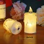 Lot de 24 bougies LED en cristal, sans flamme, scintillantes, idéales pour un mariage, un anniversaire, un anniversaire ou Noël