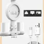 4-Head Table Lamp With RGB Ambient Light & Clock Time Date Display Pen Holder Desk Lamp Reading Light