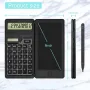 Bloco de notas para calculadora básica com tablet LCD de 6 polegadas, calculadora científica portátil dobrável, silenciosa, com alimentação solar/dupla, para ensino médio, faculdade e escritório