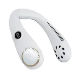 AGSIVO USB Rechargeable Bladeless Neck Fan 3000mAh Battery LED Display 3 Speeds Cooling Fan For Indoor and Outdoor