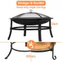 KingSo 26 inch Fire Pit for Outdoor Round Wood Burning Fire Pit Bowl with Mesh Screen and Fire Poker