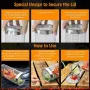 BBQ Grill Basket Round BBQ Cage Outdoor BBQ Smoking Cage Portable BBQ Net Rotating Drum Stainless Steel Grill Cage Round BBQ Basket with Handle Fish Roaster Outdoor Grill