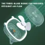AGSIVO USB Desk Fan Portable Desktop Cooling Fan with 3 Speeds Wind and LED Light for Home / Office / Camping