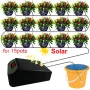 インテリジェント自動散水機 太陽光発電/リチウム電池デュアルパワー自動点滴灌漑キット タイマー付き自動散水システム ドリッパー15個付き
