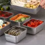 6Pcs/set Sealed Storage Box Set with Lid 316 Stainless Steel Fresh-Keeping Box Vegetables Fresh Refrigerator Food Kitchen Organizer Storage Container Crisper
