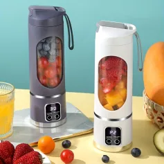 450 ml-es gyümölcsfacsaró 8 penge 3 sebességes USB újratölthető hordozható turmixgép Jégturmixgép turmixokhoz és turmixokhoz Erőteljes motor digitális kijelző gyümölcslé csésze
