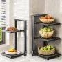 Stainless Steel 4-layer Kichen Pot Organization Holder Rack Space Saving Cabinet Pan Storage Rack