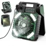 5 in 1 Multifunctional Solar Camping Tent Fan 7800mAh Battery Power Bank LED Light Solar Panel Energy Efficient Cooling System