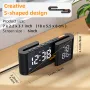 LCD Digital Desk Wall Alarm Clock with USB Charging Station Dual Screen LED Dimming Temperature And Humidity Electronic Clock Radio Alarm Clock