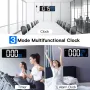 16.5 Inches LED Large Screen Digital Wall Clock with Remote Control USB Charge Dual Color Display Adjustable Brightness Automatic Dimming