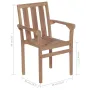 Garden Chairs 2 pcs with Black Cushions Solid Teak Wood