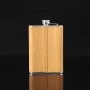 400ml Wood Grain Flask Set Stainless Steel Men's Small Hip Flask with Cup Funnel Metal Outdoor Portable Flask Portable Wine Kit