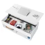 HOMMPA Lift Top Coffee Table with Hidden Storage LED Coffee Table Morden High Gloss White Living Room 3 Tiers Modern Tea Table with Storage Center Tables Hidden Compartment & 2 Open Shelves