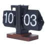 Retro Mechanical Flip Clock Square Wooden Base 24-Hour Retro Style Flip Down Clock Desk Decoration Multifunctional Flip Desk Clock Walnut Wood Construction for Home/Office Decor