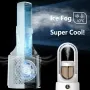 Taşınabilir Kanatsız Fan Gece Lambası Sprey Hava Soğutucu Hava Nemlendirici Altı Hızlı Rüzgar Ayarlı USB Fan Masaüstü Fan Sessiz Klima