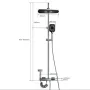 Agsivo High Pressure Shower Copper Body Kit Piano Keys Thermostat LED Digital 4 Modes Faucet Household Copper Booster Shower High Pressure Spray Gun