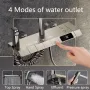 Agsivo High Pressure Shower Copper Body Kit Piano Keys Thermostat LED Digital 4 Modes Faucet Household Copper Booster Shower High Pressure Spray Gun