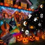 16 Patterns Halloween Atmosphere Decoration Light Halloween Projection Lamp LED Fantasy Light With Dynamic Pumpkin Skull Spider Witch Hat Bat Ghost Suitable For Home Bedroom Party Halloween Holiday Decoration