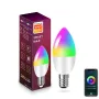 LIXINCORDA E14 Smart Bulb Tuya Wifi Candle Lamp APP Remote Control LED Bulb WiFi 2.4GHz Supports Alexa Google Assistant Voice Control