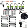 Professional Mist Rotating Nozzle Automatic Watering Kit 20m Universal Drip Irrigation Kit Adjustable 7.87\ Brass Mist Nozzle Automatic Watering System for Balcony Greenhouse Gardening