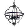 [USA Direct] 6-Light Candle Style Geometric Chandelier Industrial Rustic Indoor Pendant Light Without Bulbs