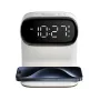 Portable Bedroom Touch Control Bedside Table Lamp Dimmable Digital Alarm Clock Wireless Charging Station for Bedroom, Bedside Office