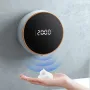 Distributore automatico di sapone in schiuma senza contatto, display dell'ora, ricarica USB, distributore automatico di sapone liquido con rilevamento