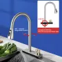 AGSIVO Waterfall Kitchen Sink Faucet with 3 Modes Pull Down Sprayer 360 Degree Rotation Single Hole Single Handle 304 Stainless Steel